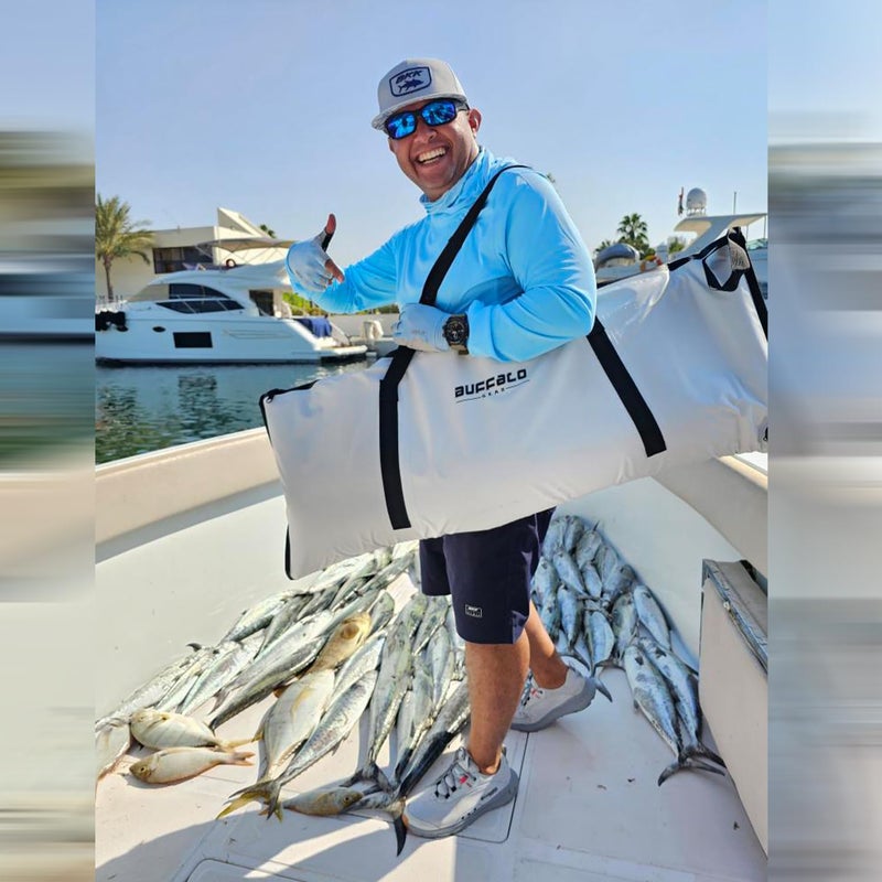 Buffalo Gear Insulated Fish Cooler Bag 48x18 Inch, Portable Fish Kill Bag Keep Ice-cold More Than 24 Hours, White - Image 2